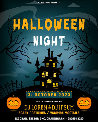 Halloween Party Poster advertisement corel draw flyer graphic design halloween halloween party invitation party poster poster poster design socialmedia