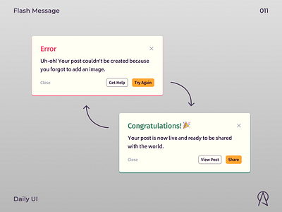 Daily UI - Flash Message app branding design graphic design interface design message minimal notification typogaphy ui ui design user experience design user interface design ux uxd uxdesign