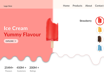 Flavours : Ice Cream animation on Home Page 3d animation branding dailydesign figma graphic design homepg icecream illustration landingpg logo motion motion graphics ui uidesign webpage website