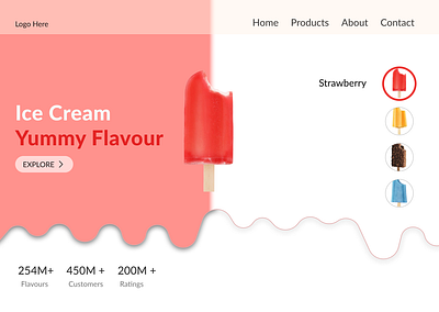 Flavours : Ice Cream animation on Home Page 3d animation branding dailydesign figma graphic design homepg icecream illustration landingpg logo motion motion graphics ui uidesign webpage website