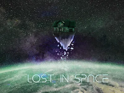 House Lost in Space abstract adobe photoshop cosmos creative house manipulaion art photo editing photoshop planet space spaceart stars universe