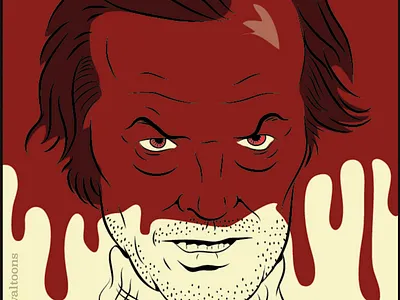 Jack Nicholson as Jack Torrance in The Shining caricature horror movies illustration jack nicholson jack torrance the shining