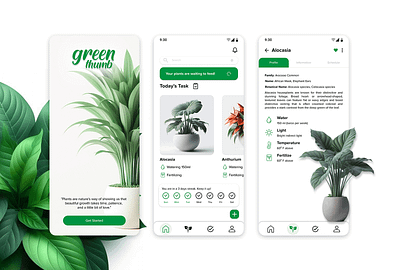 Green Thumb – Mobile Application UI figma graphic design mobile ui ui user experience user interface designs ux