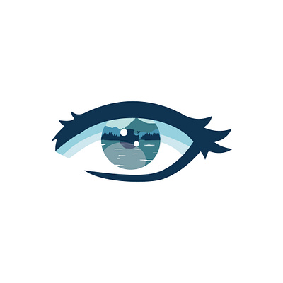 Eye, with inside landscape (logo concept) branding design graphic design illustration illustrator logo vector