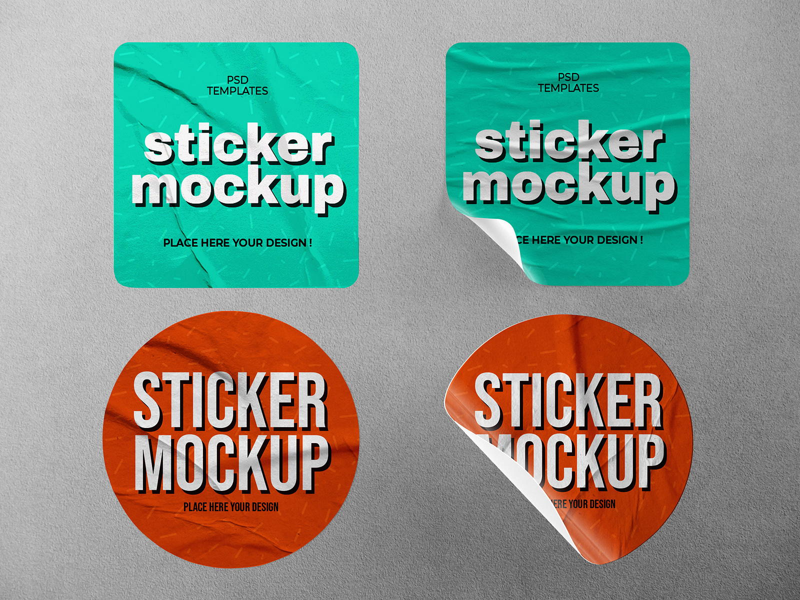 Free Sticker Mockup PSD by MockupTree on Dribbble