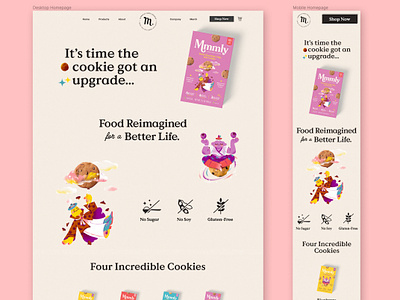 Cookie Startup Landing Page branding figma illustration ui ui design web web design