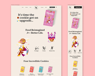 Cookie Startup Landing Page branding figma illustration ui ui design web web design