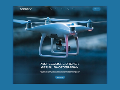SoftFly Drone Landing page ui design drone technology ui uiuxdesign userinterface website