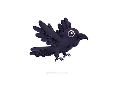 The crow ave baby bird black cartoon character children crow cuervo cute design illustration kawaii kids little mexico