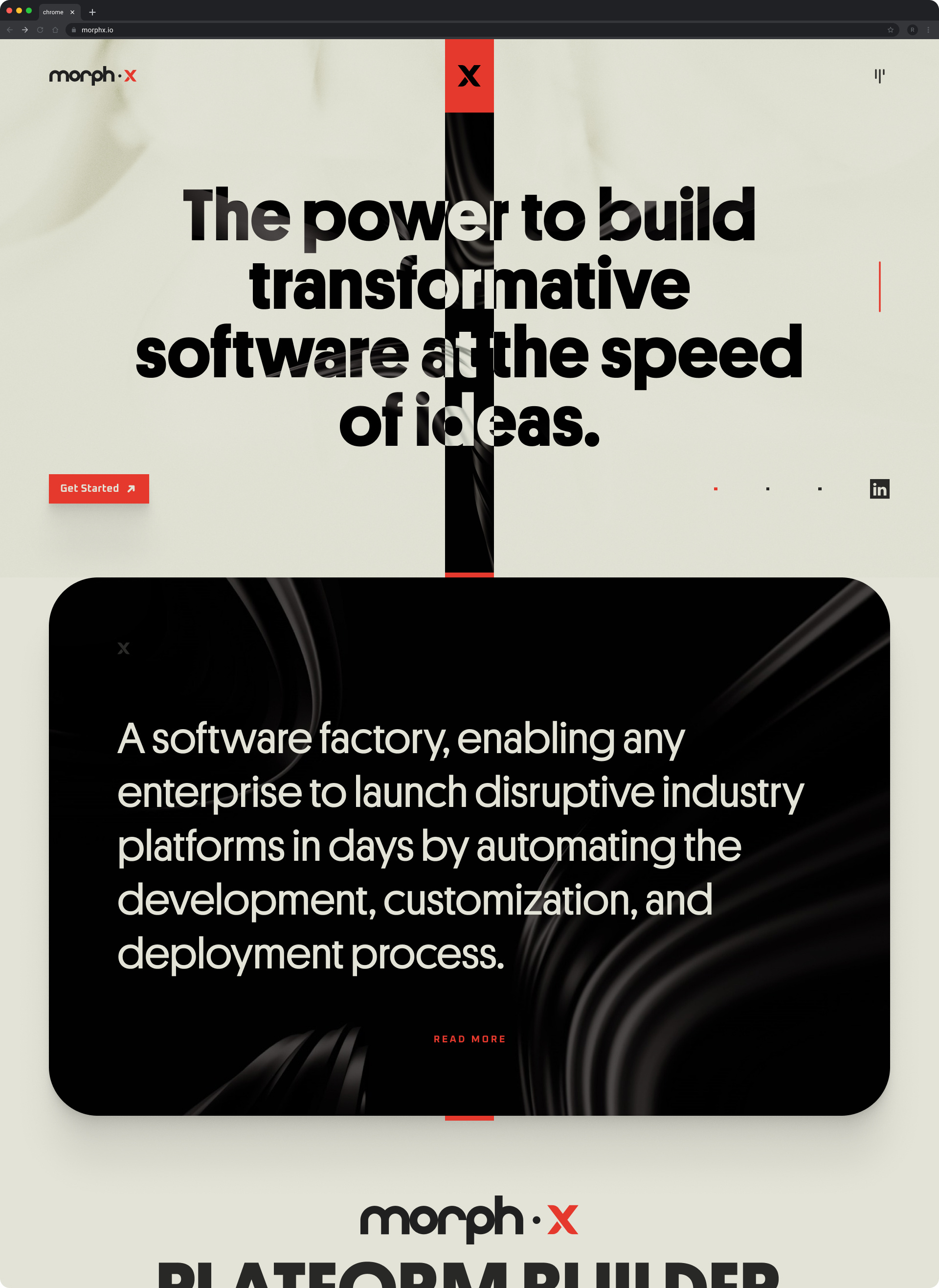 MORPHX_HERO bold design glossy design hero landing landing page typography ui uiux ux web web design