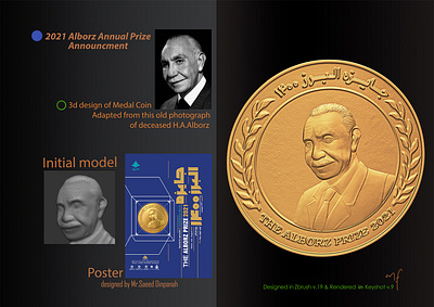 2021 'Alborz' Prize Coin 3d