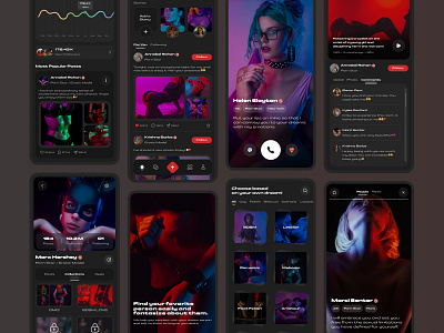 Social Media App android chat concept dark mode dating design ios live love messaging minimal mobile social media social network ui uiux user experience user interface ux visual design