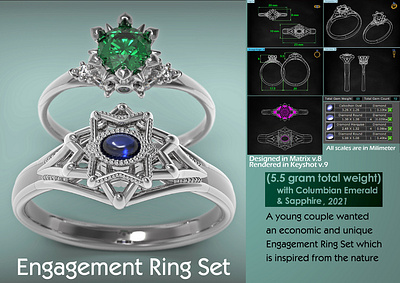 Engagement Ring Set 3d