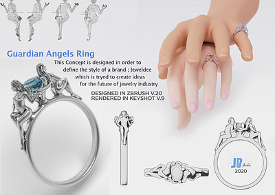 Guardian Angels Ring 3d