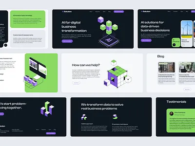 Website template for Ai Agency ai ai technology artificial intelligence clean data analytics design graphic design icons illustration isometric logo machine learning marketing mobile app modern ui web