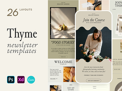 Thyme Newsletter active campain brand promotion canva communication tools corporate newsletter creative design email marketing email template food newsletter mail mailchimp marketing materials marketing resources minimal mail newsletter newsletter design newsletter template sparrow and snow vintage mail vintage newsletter