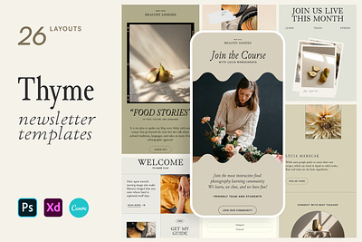 Thyme Newsletter active campain brand promotion canva communication tools corporate newsletter creative design email marketing email template food newsletter mail mailchimp marketing materials marketing resources minimal mail newsletter newsletter design newsletter template sparrow and snow vintage mail vintage newsletter