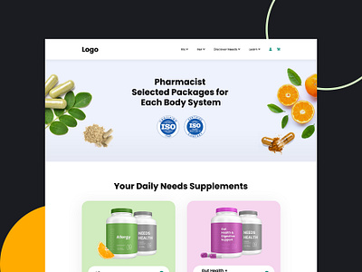 Landing Page Design for Supplement design landing page design ui unique design ux web design web page design wordpress