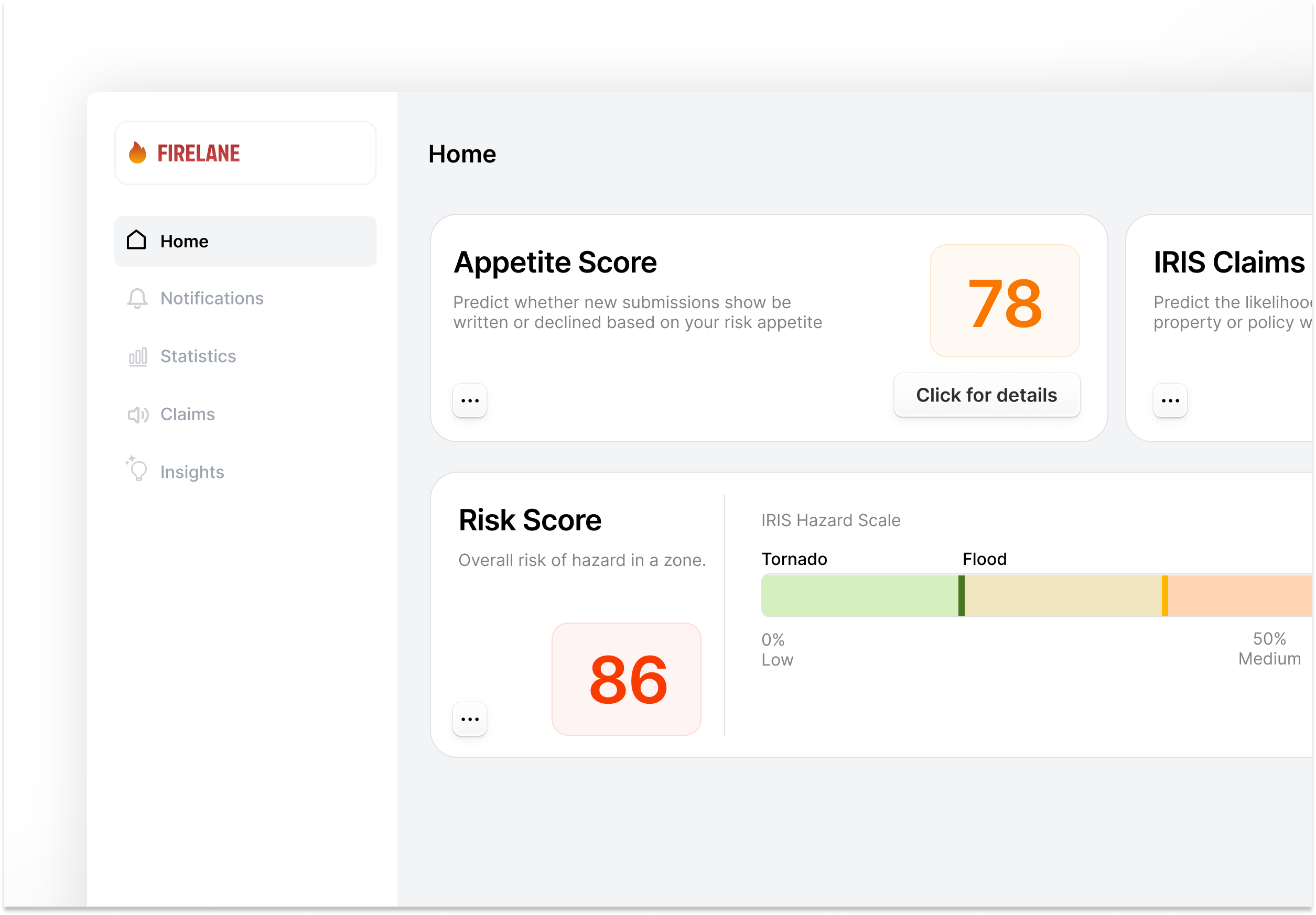 Risk Monitoring Platform dashboard design product ui