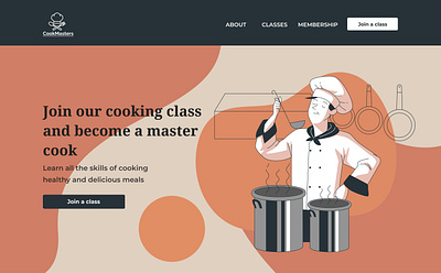 Cooking Class Hero class cooking figma hero landing page logo uiux web design