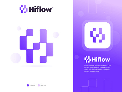 Hiflow - H logo, H letter, Tech, Technology, Branding ai app branding creative logo h letter logo h logo h tech logos logo logo design logo designer logo maker modern logo software tech logo top logo trendy logo ui visual identity web web3