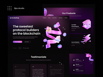 SundaeSwap block blockchain clean design web website