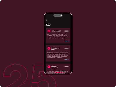 DailyUI #25 - FAQ Screen 90 days of ui faq design product design
