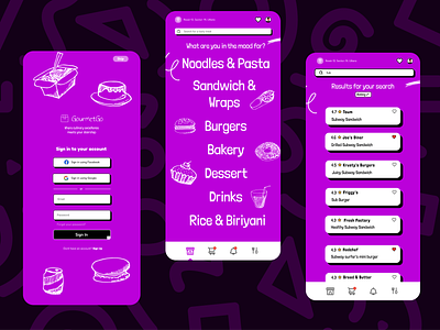 Mobile App UI for Restaurant/Food Delivery app branding color theme doodles food delivery graphic design illustration logo minimal mobile modern restaurant simple trendy typography ui vector