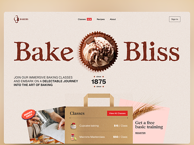 Bakers Landing Page bakery dailyuichallenge desserts landingpage minimal uidesign