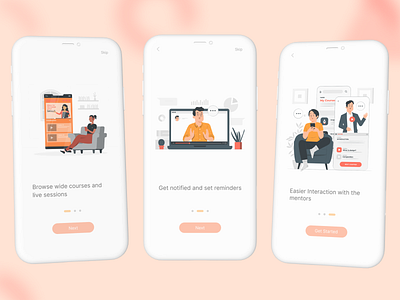 Walkthrough Screen branding design illustration logo mobile app ui ui design uidesign uiux ux