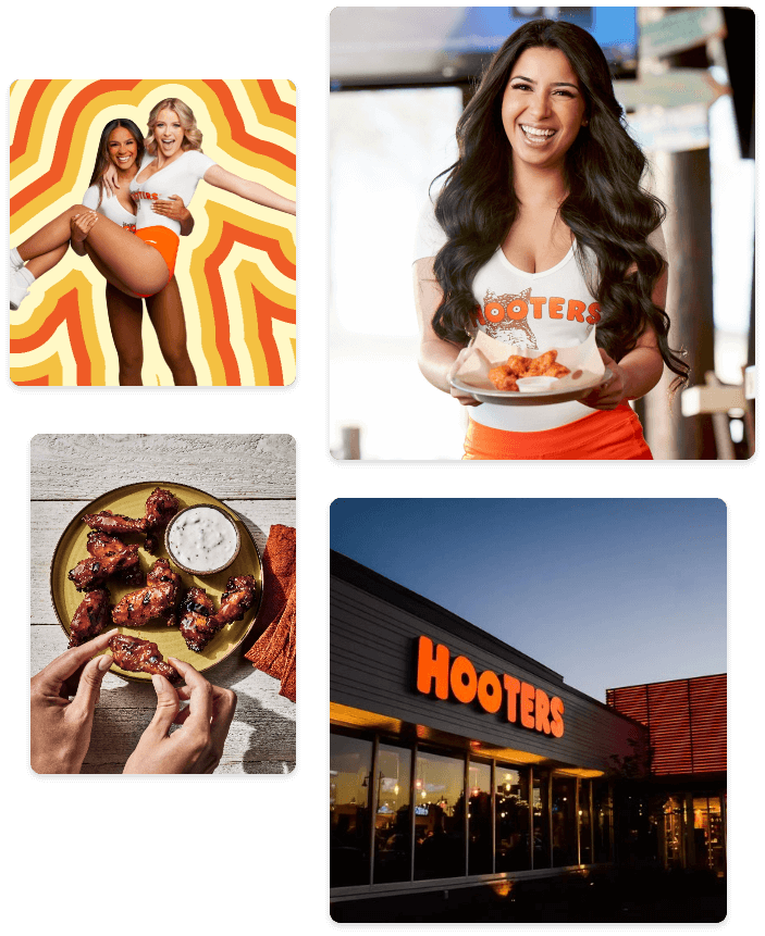 Hooters girls, famous wings and hooters store