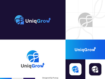 UniqGrow Logo Design. branding graphic design illustration logo vector