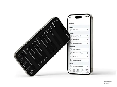 Mobile Setting Screen dark mode graphic design light mode mobile app product design ui uiux