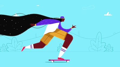 Skater Vibes 2d animation after effects animation illustration motion motion graphics skateboard skater vibe