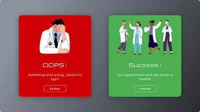 Flash Message - Doctor apponitment appointment art dailyui decline design doctor doctor appointment flash flash message green illustration message oops red success ui uidesign ux uxdesign