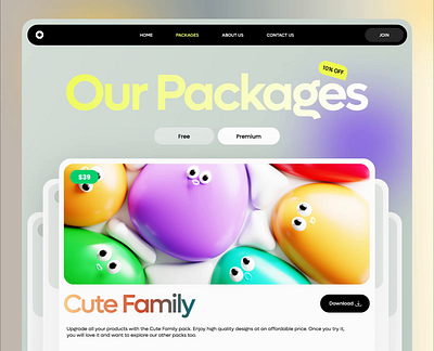 Design Resources Website (Packages Page) 3d animation design figma minimal productpage ui ux web website