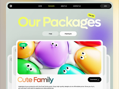 Design Resources Website (Packages Page) 3d animation design figma minimal productpage ui ux web website
