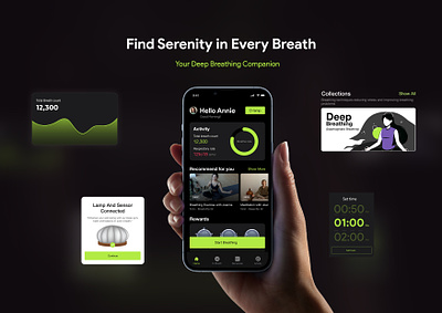 Deep Breathing App app concept breathing experience design healthcare wellness app