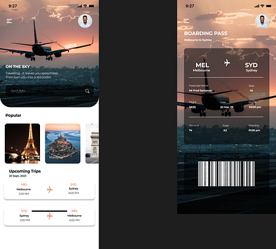 Flight Booking App animation branding design graphic design motion graphics ui