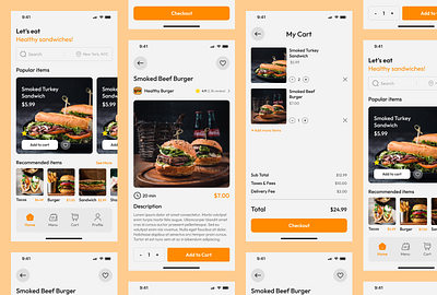 Food Delivery Mobile App app design figma food delivery food delivery app food delivery application food delivery mobile app graphic design mobile app mobile app design online store prototyping sketch uiux prototyping uxui wireframing xd