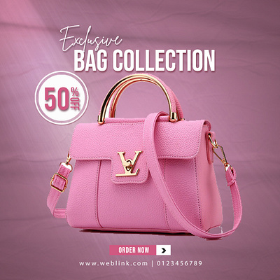 Fashionable Hand Bag Social Media branding graphic design social meda