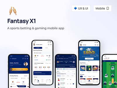 Fantasy Sports Betting App cricket sports ui user research wireframe