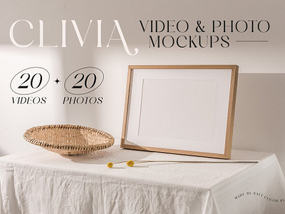 Clivia - Video & Photo Mockup Bundle artwork frames boho bundle boho frame mockup bundle mockup frame mockup frame mockup kit frame mockup scene frame wall mockup framed print mockup minimalist frame mockup mockup frame social media mockups video frame mockup video mockup