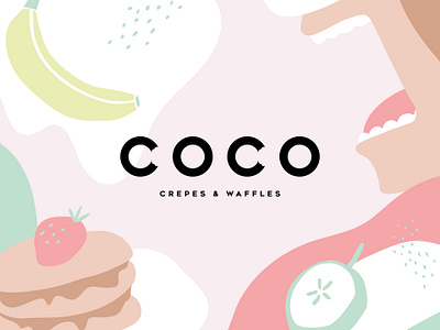 COCO crepes & waffles - Branding and Packaging branding brandmark brinch coffee crepes custom design digital espresso icons identity illustration logo logomark packaging typography vector visual