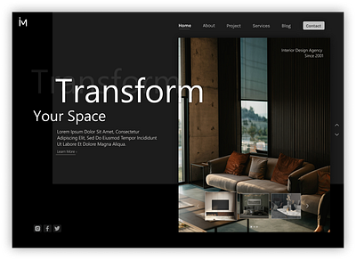 Interior Design Page Concept heropage interiordesign interiordesignwebsite landingpage uidesign uxdesign websitedesign