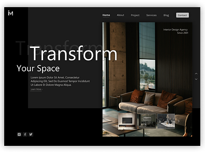 Interior Design Page Concept heropage interiordesign interiordesignwebsite landingpage uidesign uxdesign websitedesign