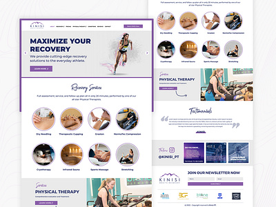 KINISI (THERAPY & SPORTS RECOVERY) landing page design sport website design therapy website design ui ui design uiux design user interface website design