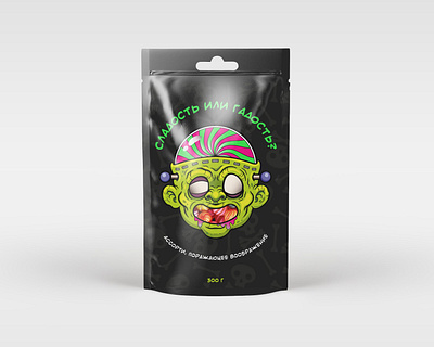 Product packaging design | Halloween candy branding candy design graphic design halloween illustration packing sweet vector zombie