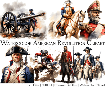 Watercolor American Revolution Clipart