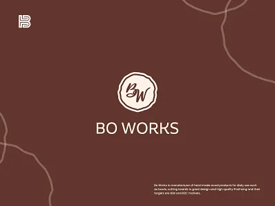 Bo Works b logo brand branding dailylogochallange emblem identity design lettering logo lettermark logo logocore logomark sans serif tree ui w logo wood wordmark